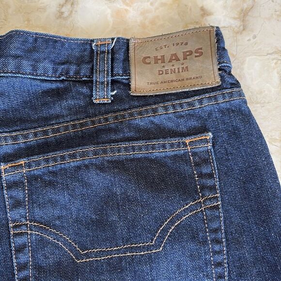 Chaps Ralph Lauren Dark Denim Relaxed Straight Leg Jeans - Picture 10 of 15
